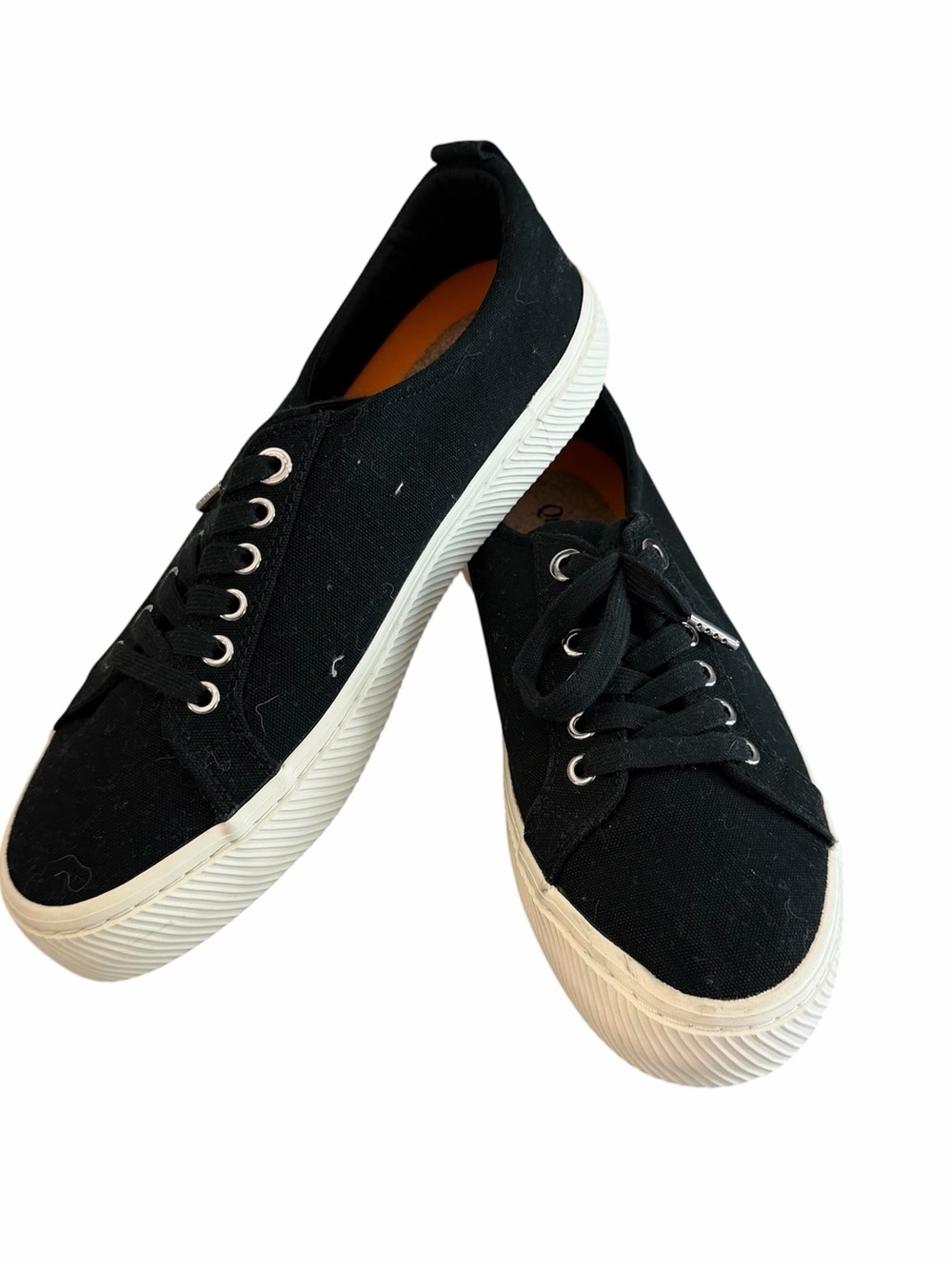 Quince Men’s Black Organic Cotton Canvas Low-Top Lace Up Sneakers Sz 9.5 GUC